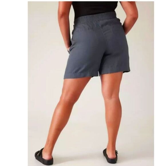 Athleta Voyager Linen Short, Size 8, Granite Blue, NWT - Picture 5 of 10